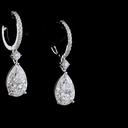 3.8 Cts 14k White Gold Pear Shape Hanging Earring - Image 2