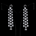 10.03 Cts 14k White Gold Pear Shape Hanging Earring - Video