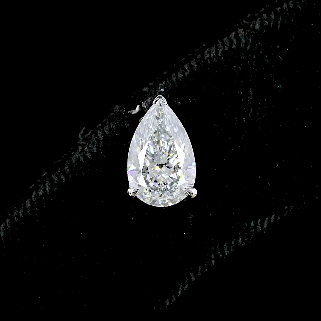 2.36 Cts 14k White Gold Pear Shape Studs Earring - Image 3