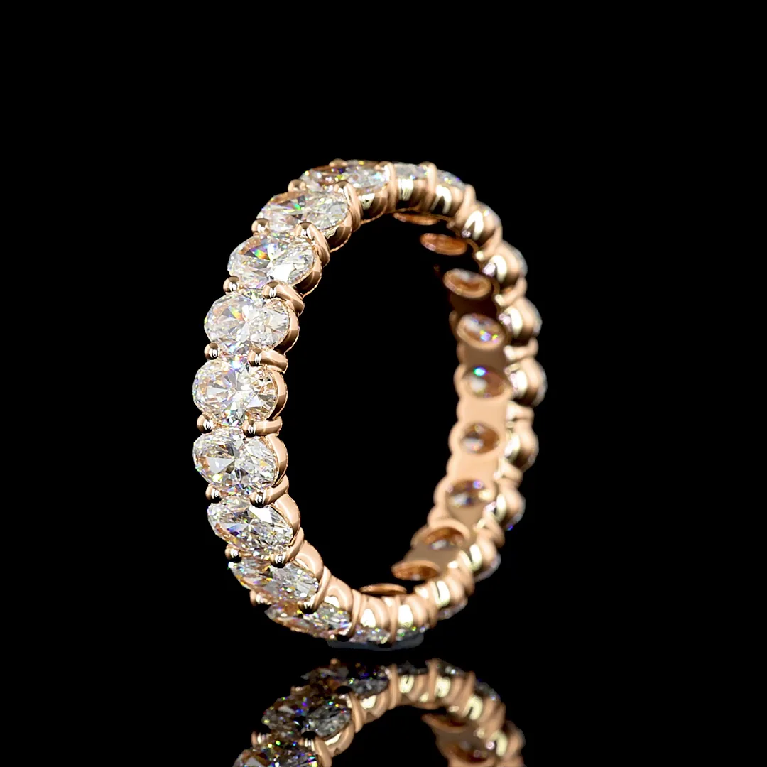 3.46 Cts 14k Rose Gold Oval Shape Eternity Band Eternity Band - Image 4