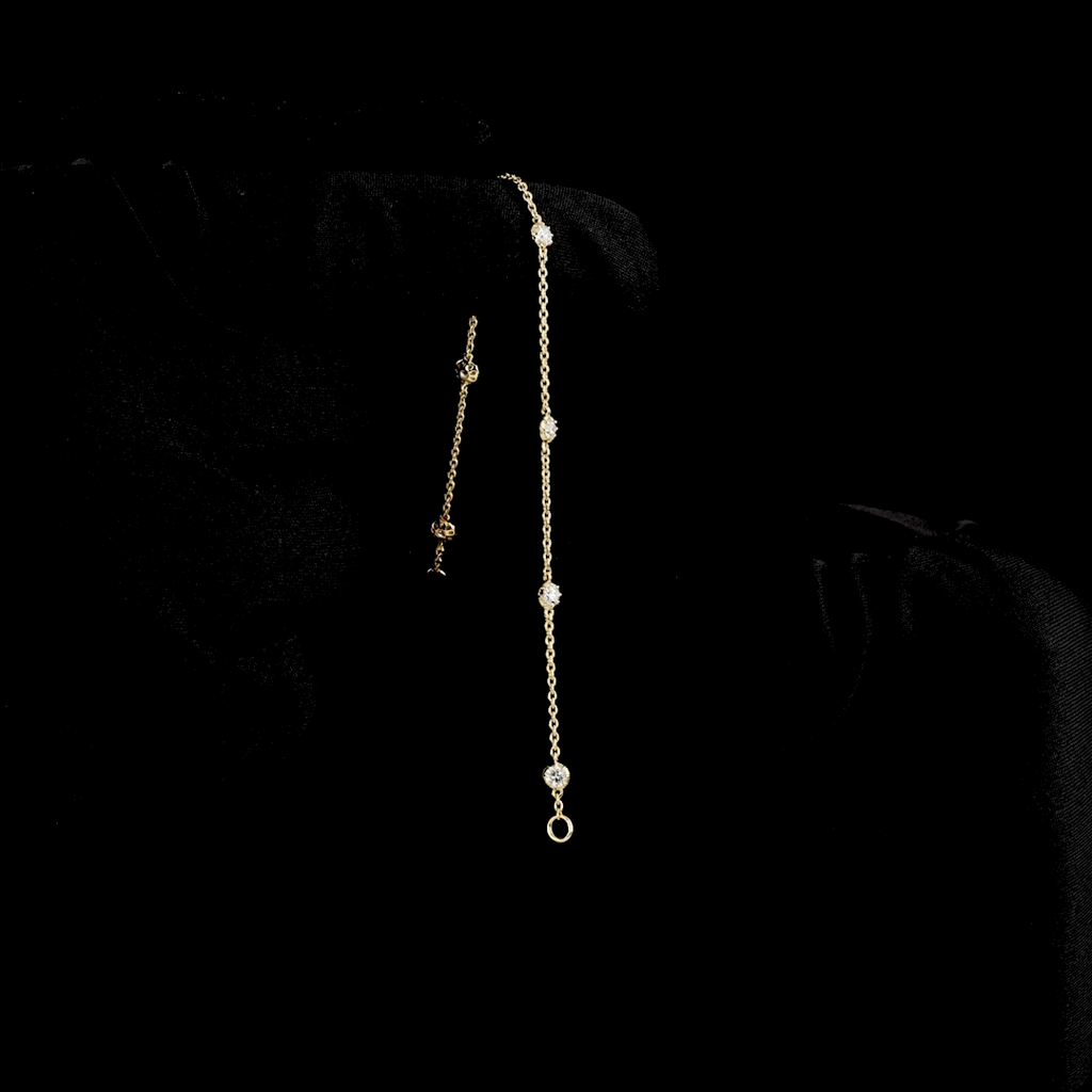 0.66 Cts 14k Yellow Gold Round Shape Station Bracelet - Image 3