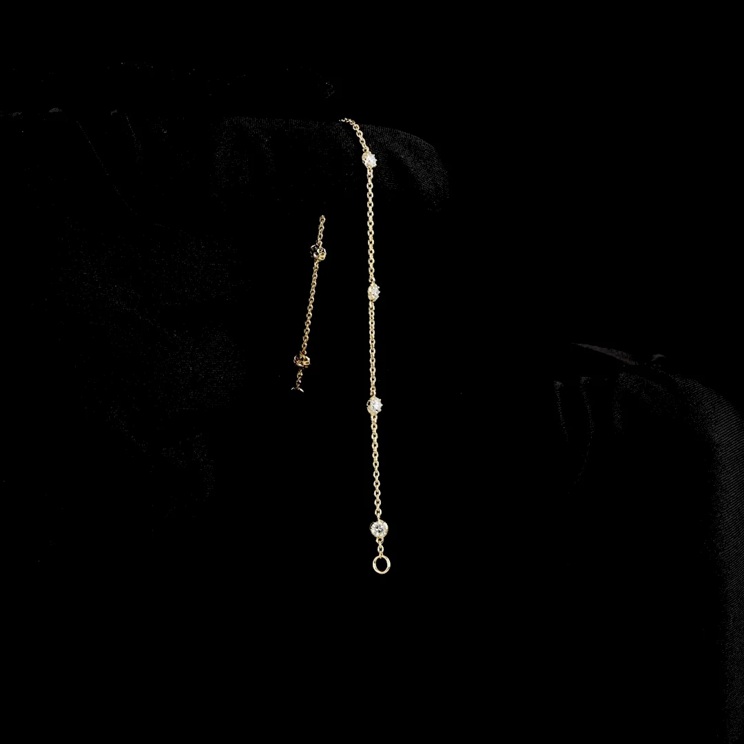 0.66 Cts 14k Yellow Gold Round Shape Station Bracelet - Image 3