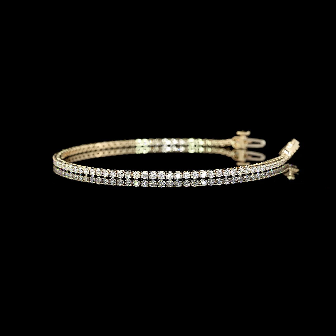 1.82 Cts 14k Yellow Gold Round Shape Tennis Bracelet - Image 2