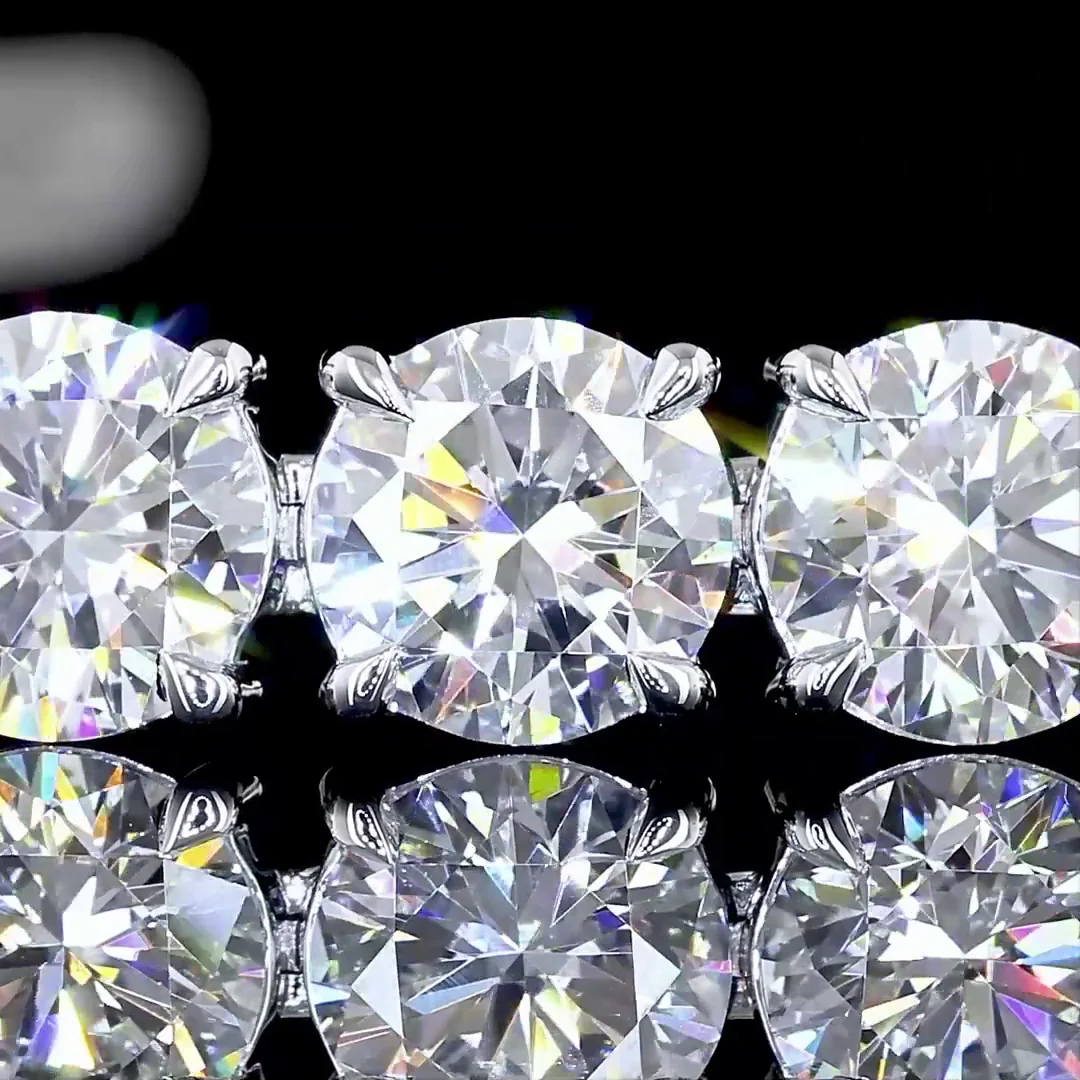 13.61 Cts 14k White Gold Round Shape Tennis Bracelet - Image 2