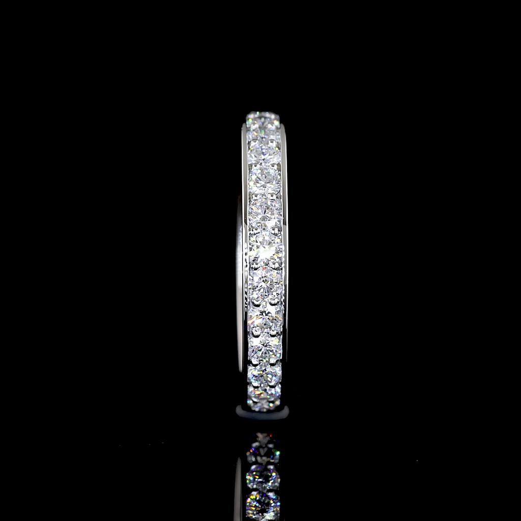 0.77 Cts Platinum Round Shape 3/4 Band Eternity Band - Image 2