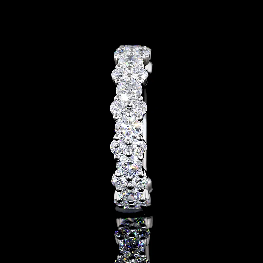 2.49 Cts Platinum Round Shape 3/4 Band Eternity Band - Image 4