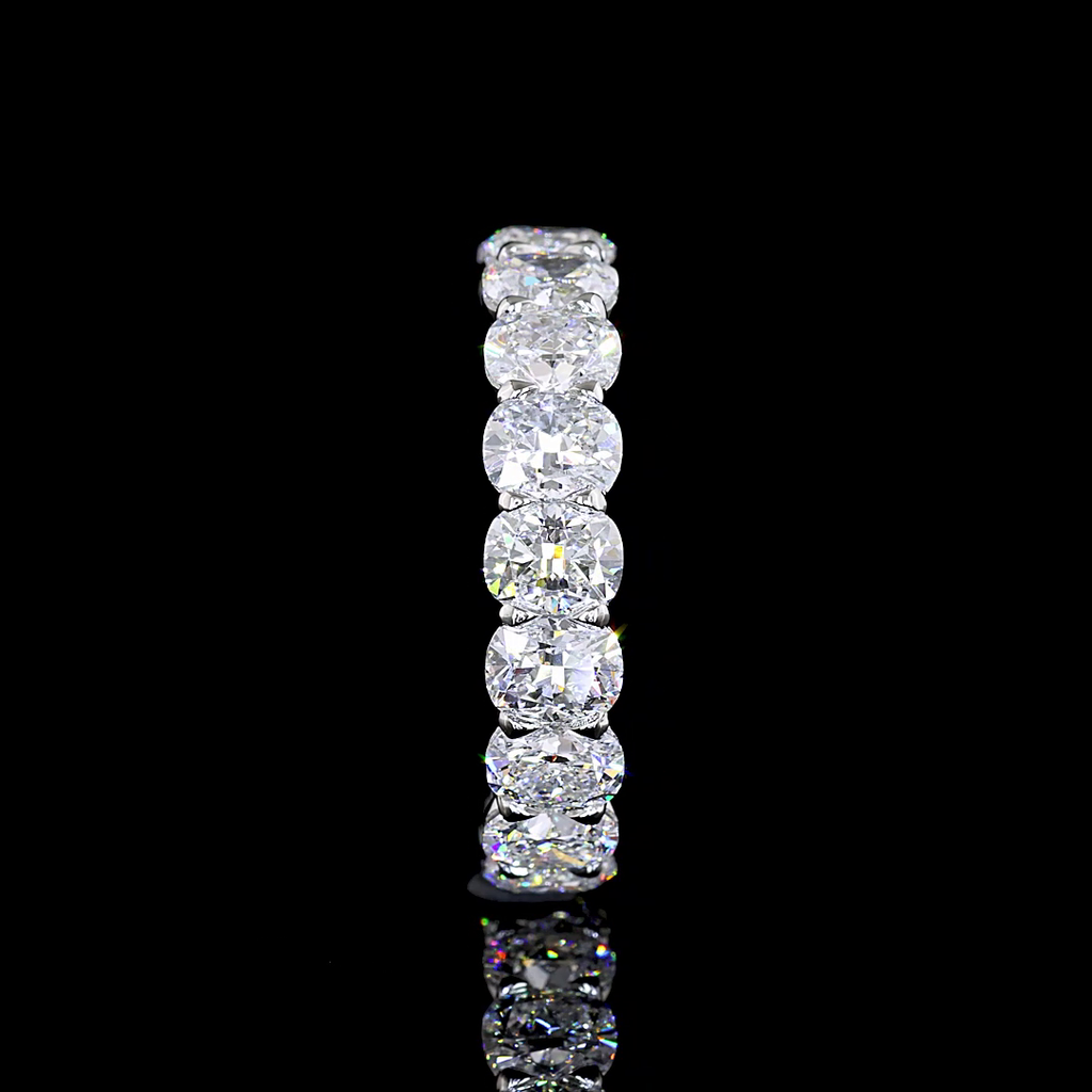 4.27 Cts Platinum Cushion Brilliant Shape 3/4 Band Eternity Band - Image 2