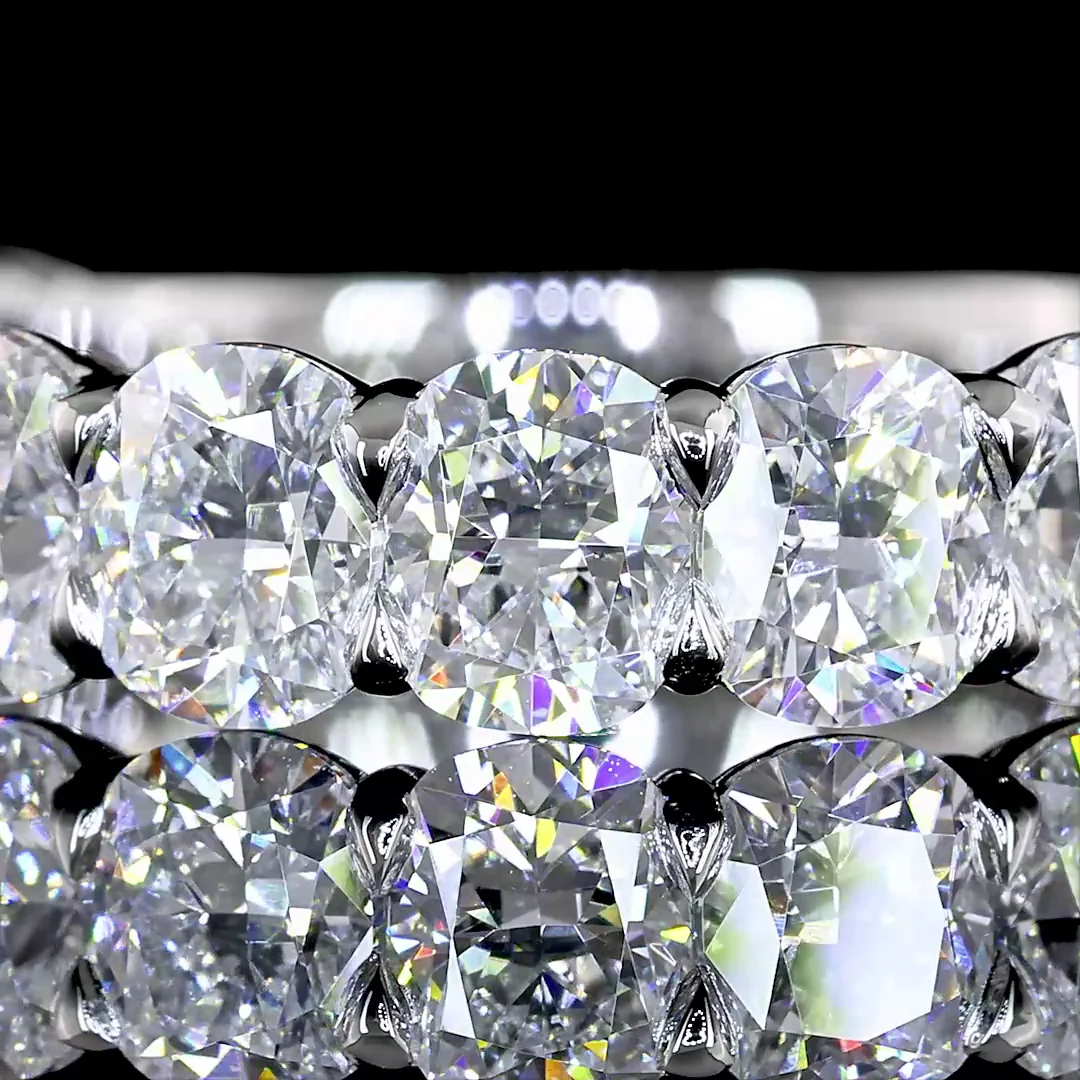 4.27 Cts Platinum Cushion Brilliant Shape 3/4 Band Eternity Band - Image 3