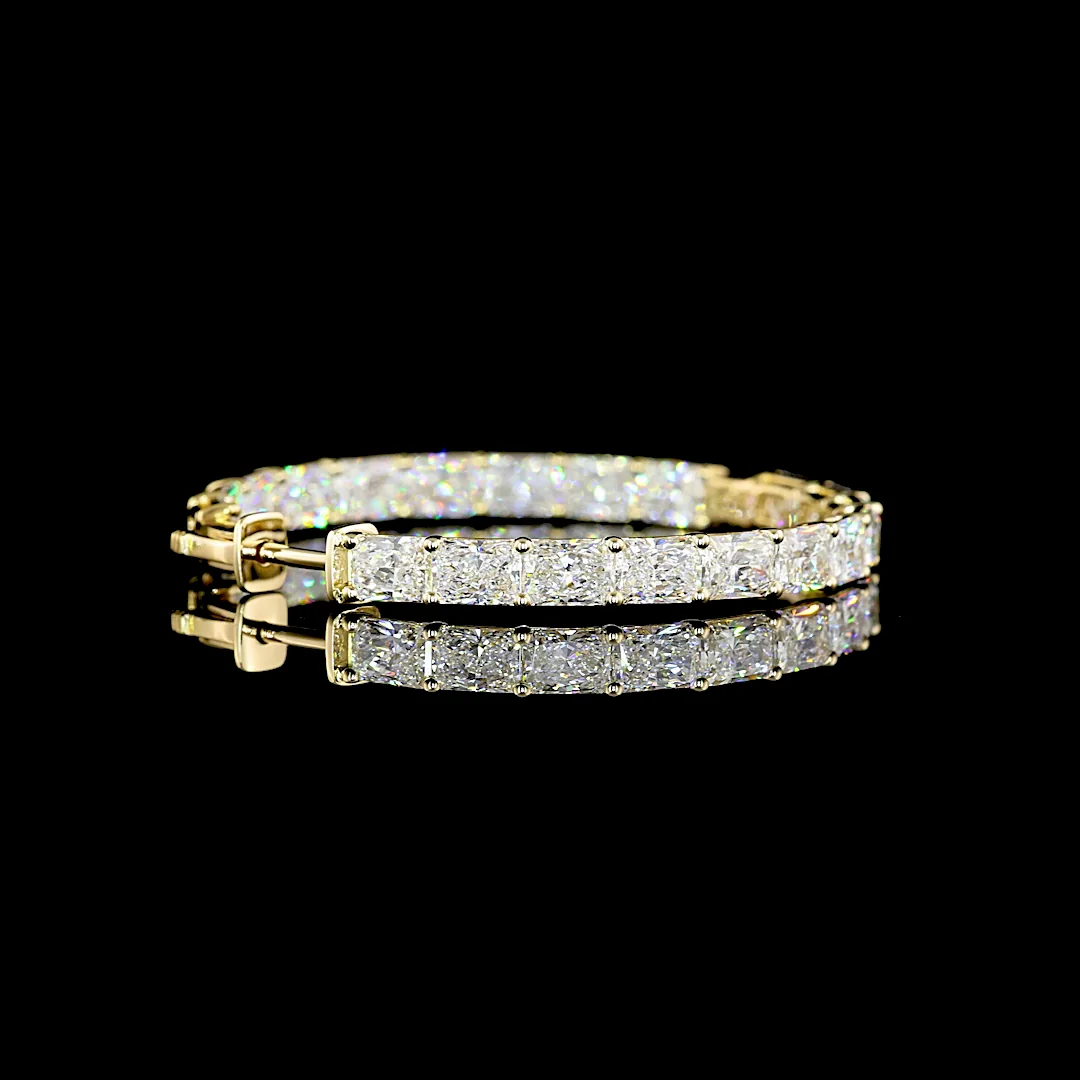 12.14 Cts 14k Yellow Gold Radiant Shape Hoops Earring - Image 2