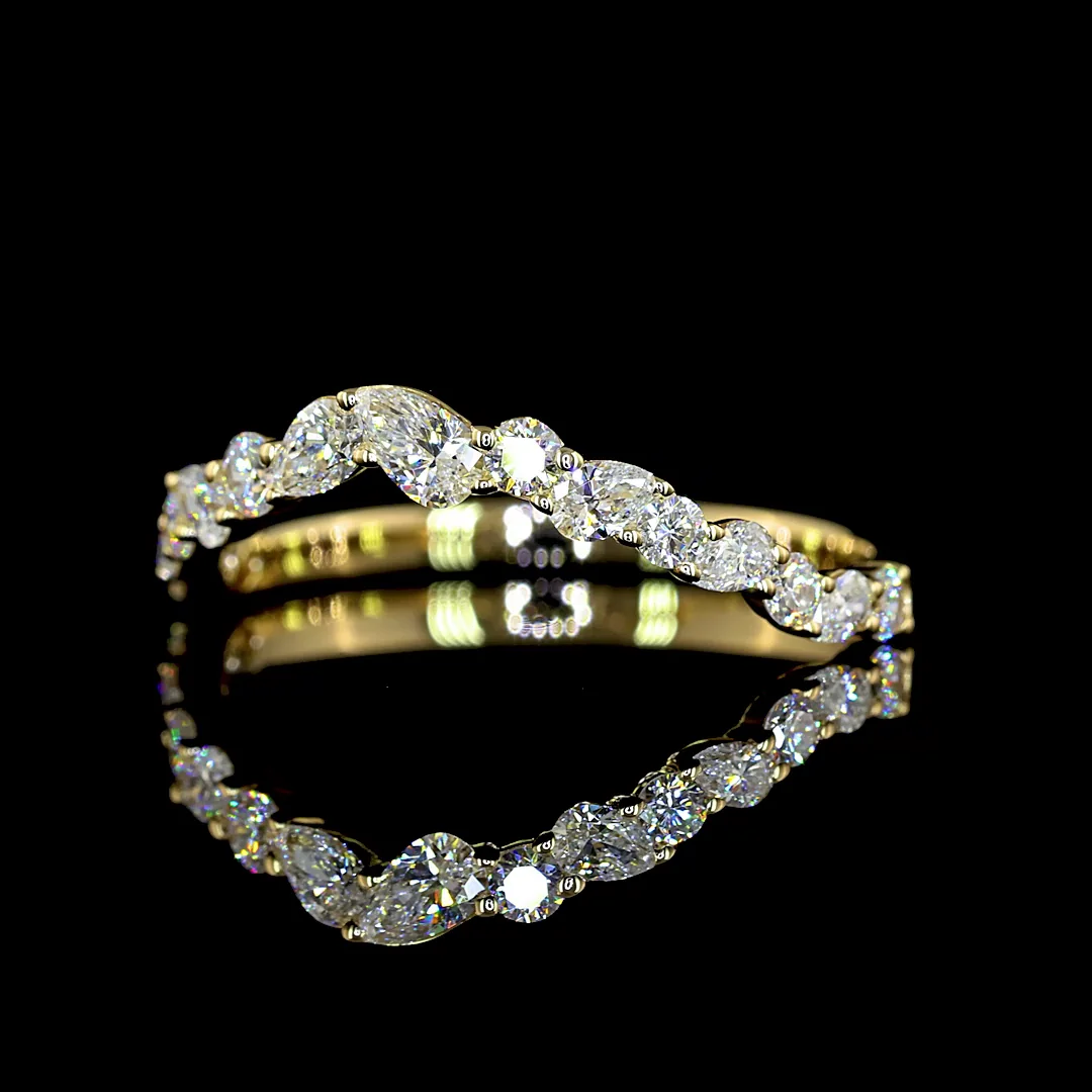 0.45 Cts 14k Yellow Gold Mix Shape Special Eternity Band - Image 2