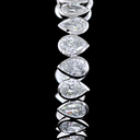 4.87 Cts 14k White Gold Pear Shape C Hoops Earring - Image 2