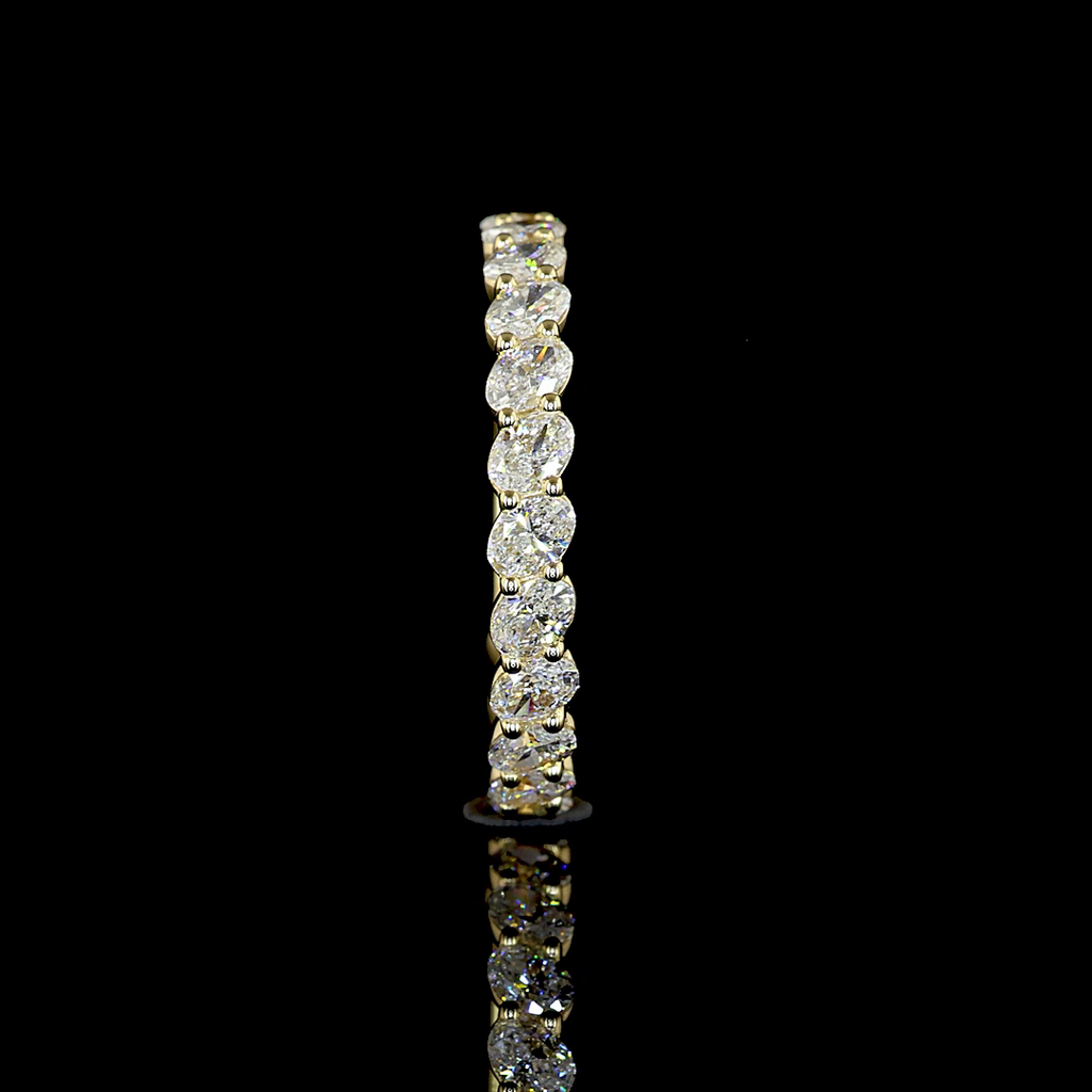 1.11 Cts 14k Yellow Gold Oval Shape 3/4 Band Eternity Band - Image 2