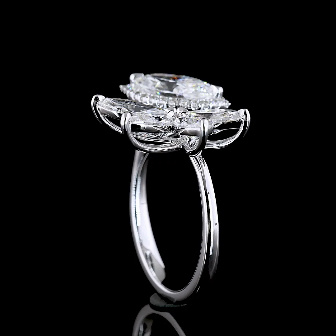 3.01 Cts 14k White Gold Marquise Shape Special Ring - Image 2