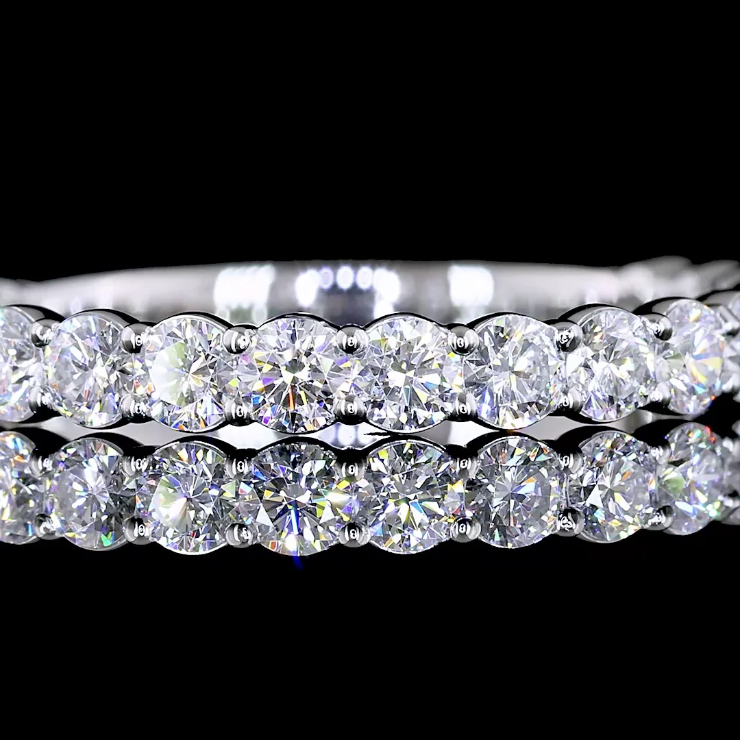 0.83 Cts Platinum Round Shape 3/4 Band Eternity Band - Image 3