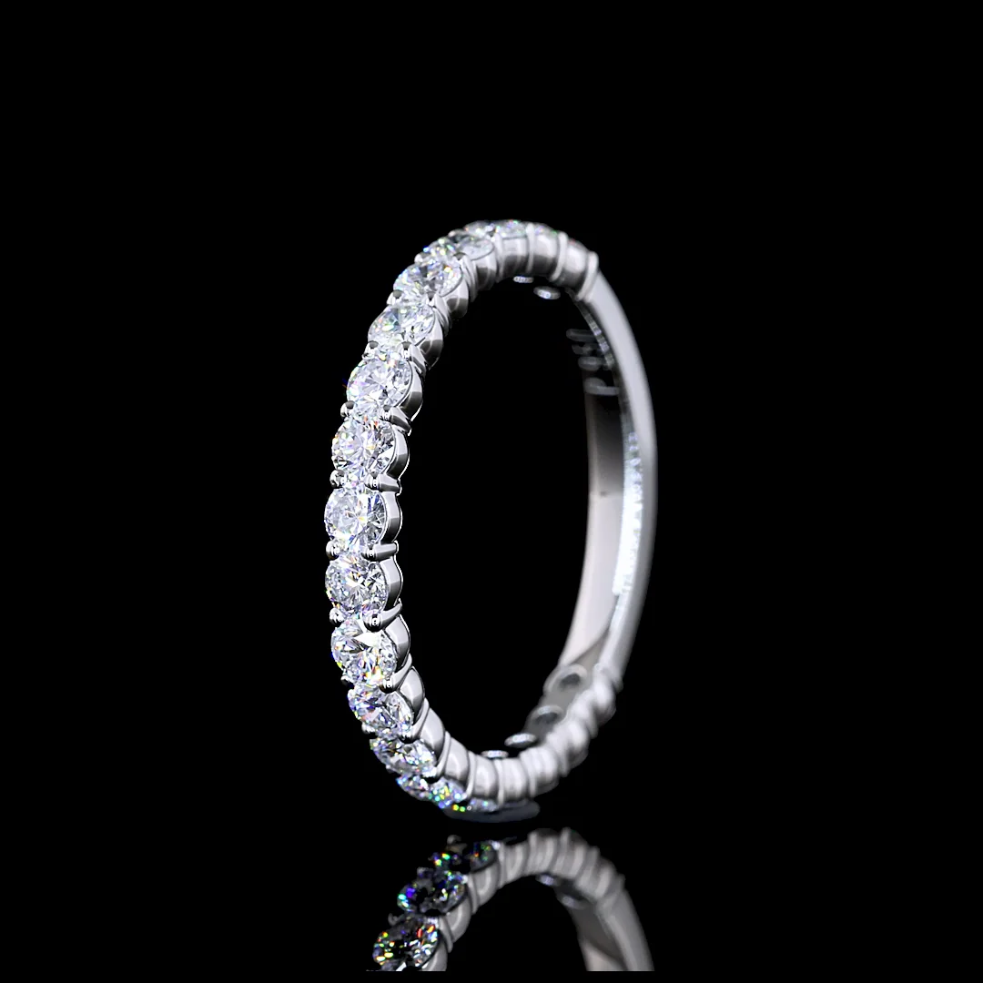 0.83 Cts Platinum Round Shape 3/4 Band Eternity Band - Image 4