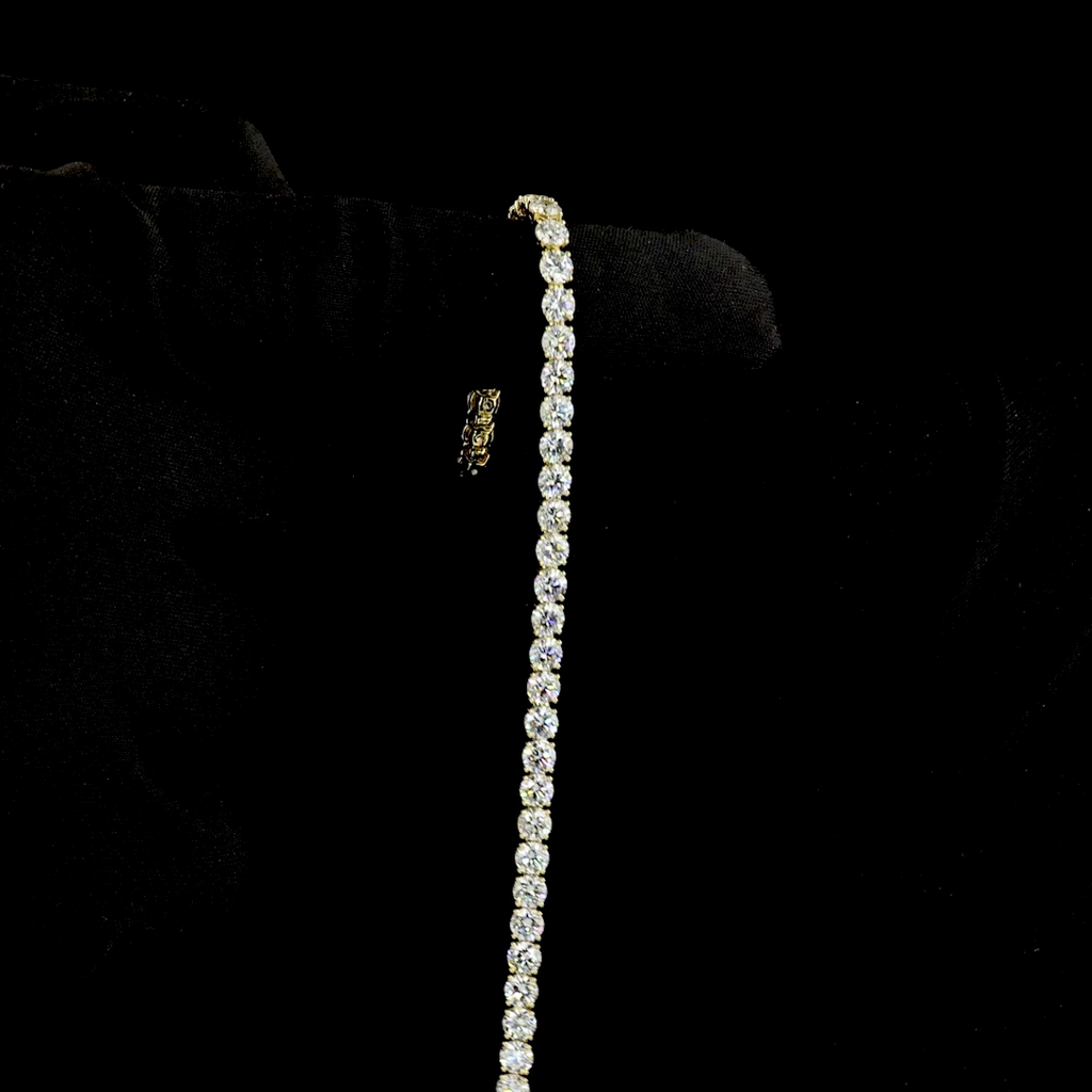 8.06 Cts 14k Yellow Gold Round Shape Tennis Bracelet - Image 3