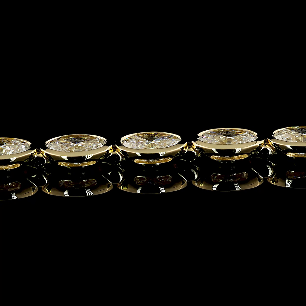 8.19 Cts 14k Yellow Gold Oval Shape Tennis Bracelet - Image 4
