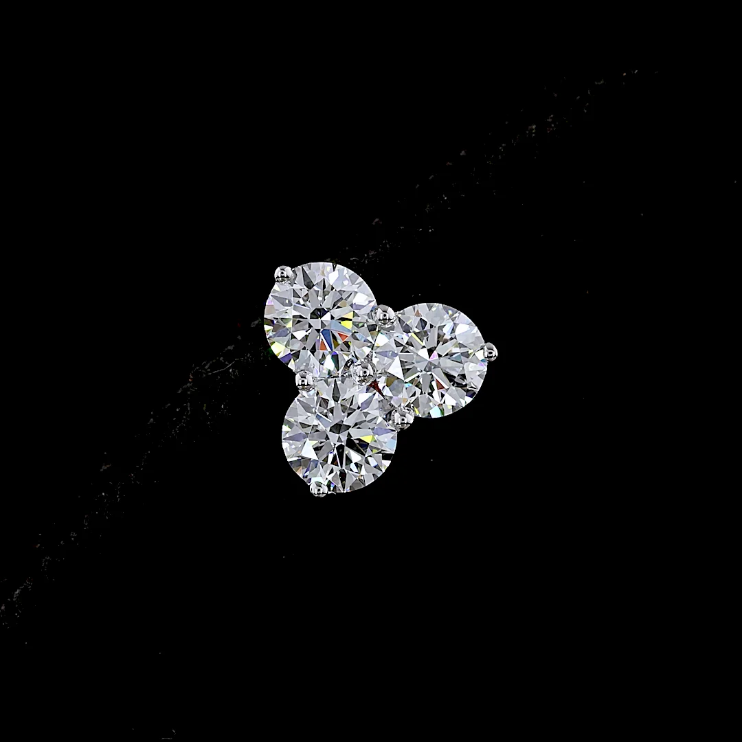 1.9 Cts 14k White Gold Round Shape Studs Earring - Image 4