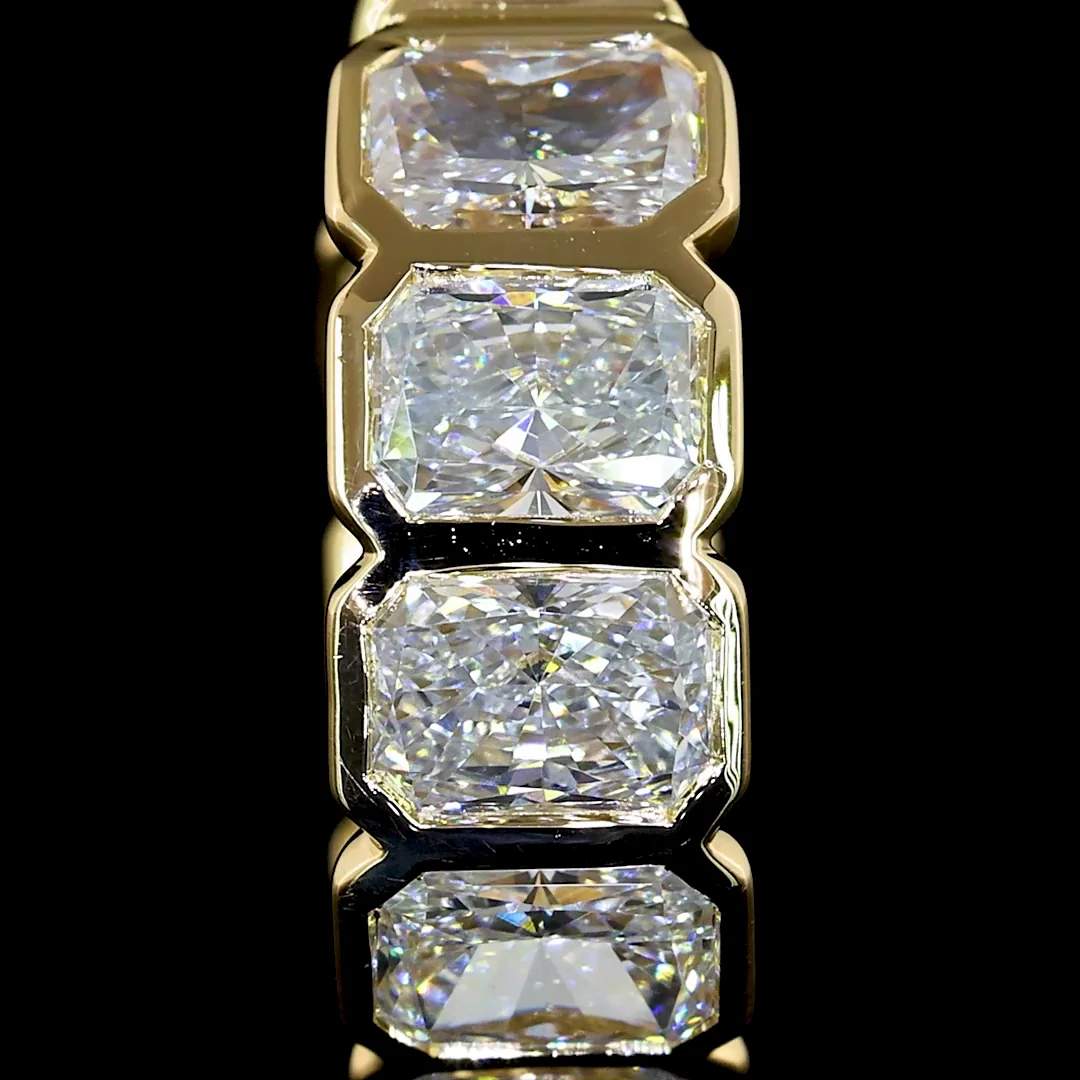 3.02 Cts 14k Yellow Gold Radiant Shape Huggies Earring - Image 2