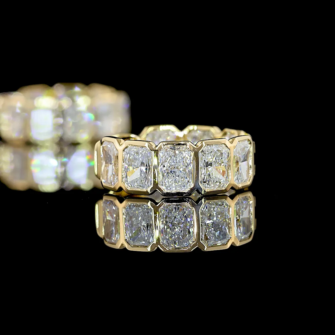 3.02 Cts 14k Yellow Gold Radiant Shape Huggies Earring - Image 4