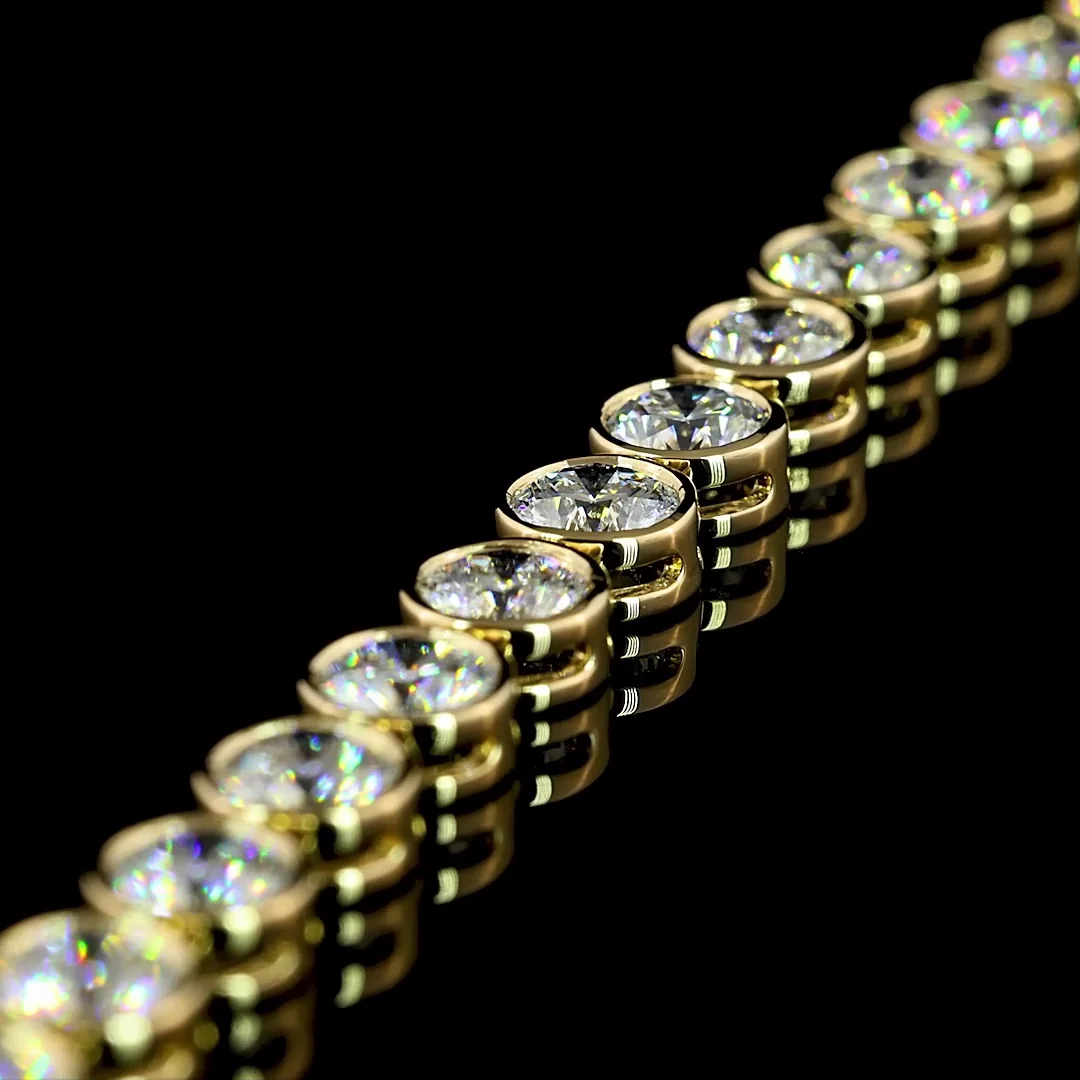 8.89 Cts 14k Yellow Gold Round Shape Tennis Bracelet - Image 3