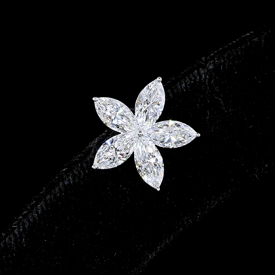 3.19 Cts 14k White Gold Marquise Shape Studs Earring - Image 4