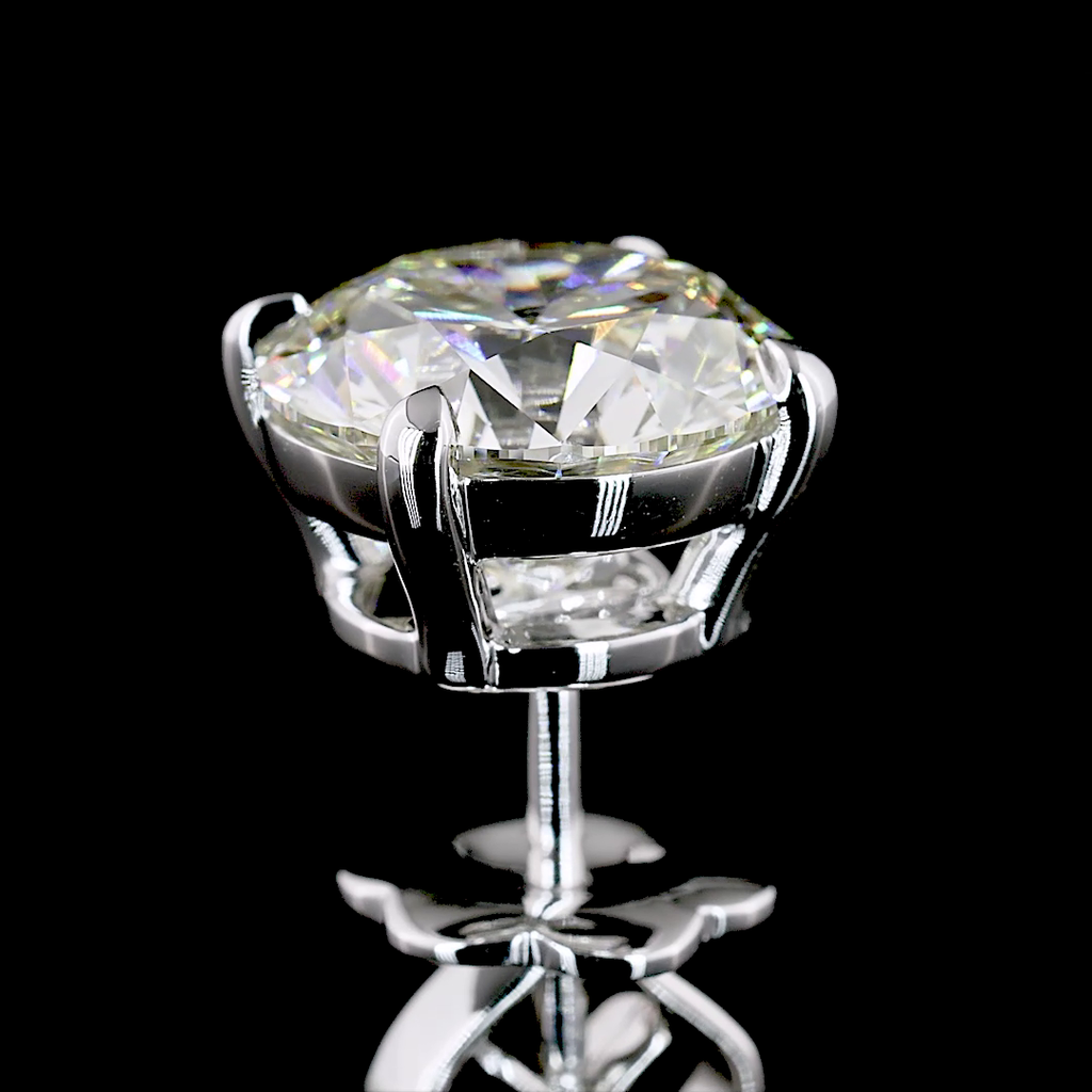 0.74 Cts 14k White Gold Round Shape Studs Earring - Image 4