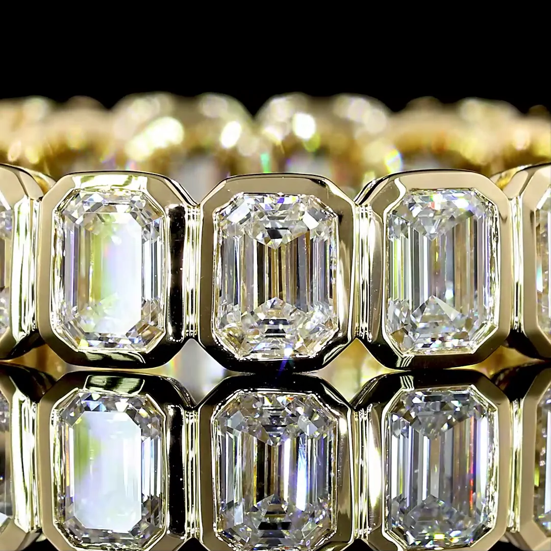 2.81 Cts 14k Yellow Gold Emerald Shape Eternity Band Eternity Band - Image 3