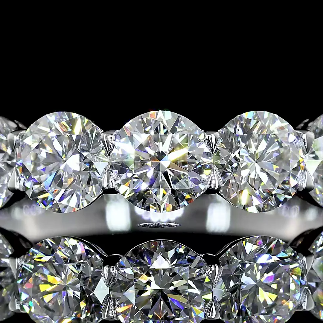 2.09 Cts 14k White Gold Round Shape 7 Stones Eternity Band - Image 3