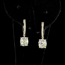 3.56 Cts 14k Yellow Gold Antique Cushion Shape Hanging Earring - Image 3