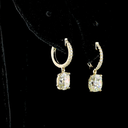 3.56 Cts 14k Yellow Gold Antique Cushion Shape Hanging Earring - Video