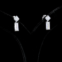 3.51 Cts 14k White Gold Baguette Shape Hanging Earring - Image 3