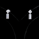 3.51 Cts 14k White Gold Baguette Shape Hanging Earring - Video