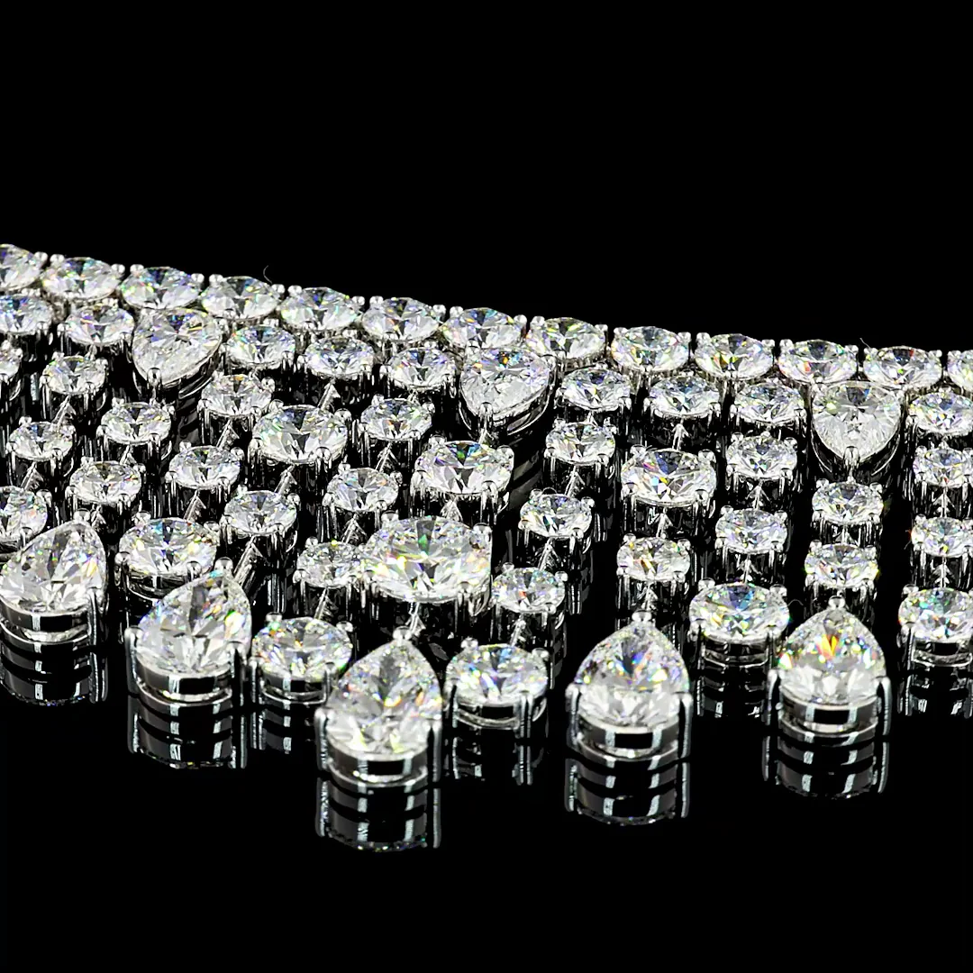 55.85 Cts 14k White Gold Round Shape Special Necklace - Image 4