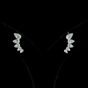 2.03 Cts 14k White Gold Pear Shape Crawler Earring - Image 3
