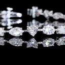 7.19 Cts 14k White Gold Mix Shape Station Bracelet - Image 2