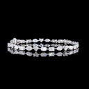 7.19 Cts 14k White Gold Mix Shape Station Bracelet - Video