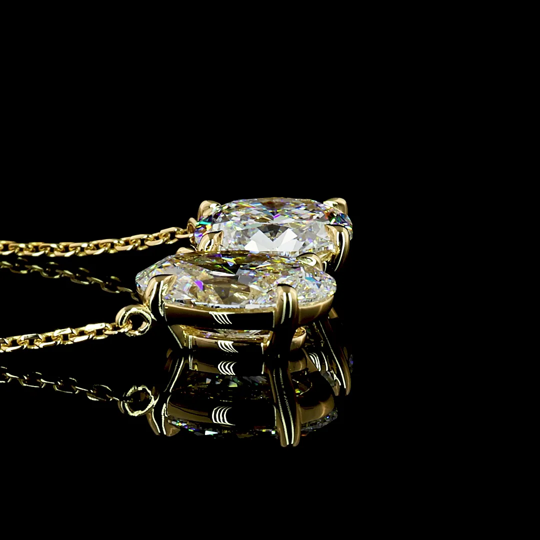 3.03 Cts 14k Yellow Gold Oval Shape Pendant Pendant - Image 2