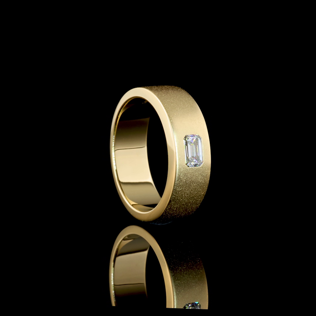 0.3 Cts 14k Yellow Gold Emerald Shape Solitaire Ring - Image 2