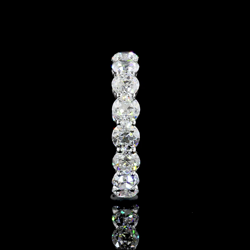 4.34 Cts 14k White Gold Old European Brilliant Shape Eternity Band Eternity Band - Image 3