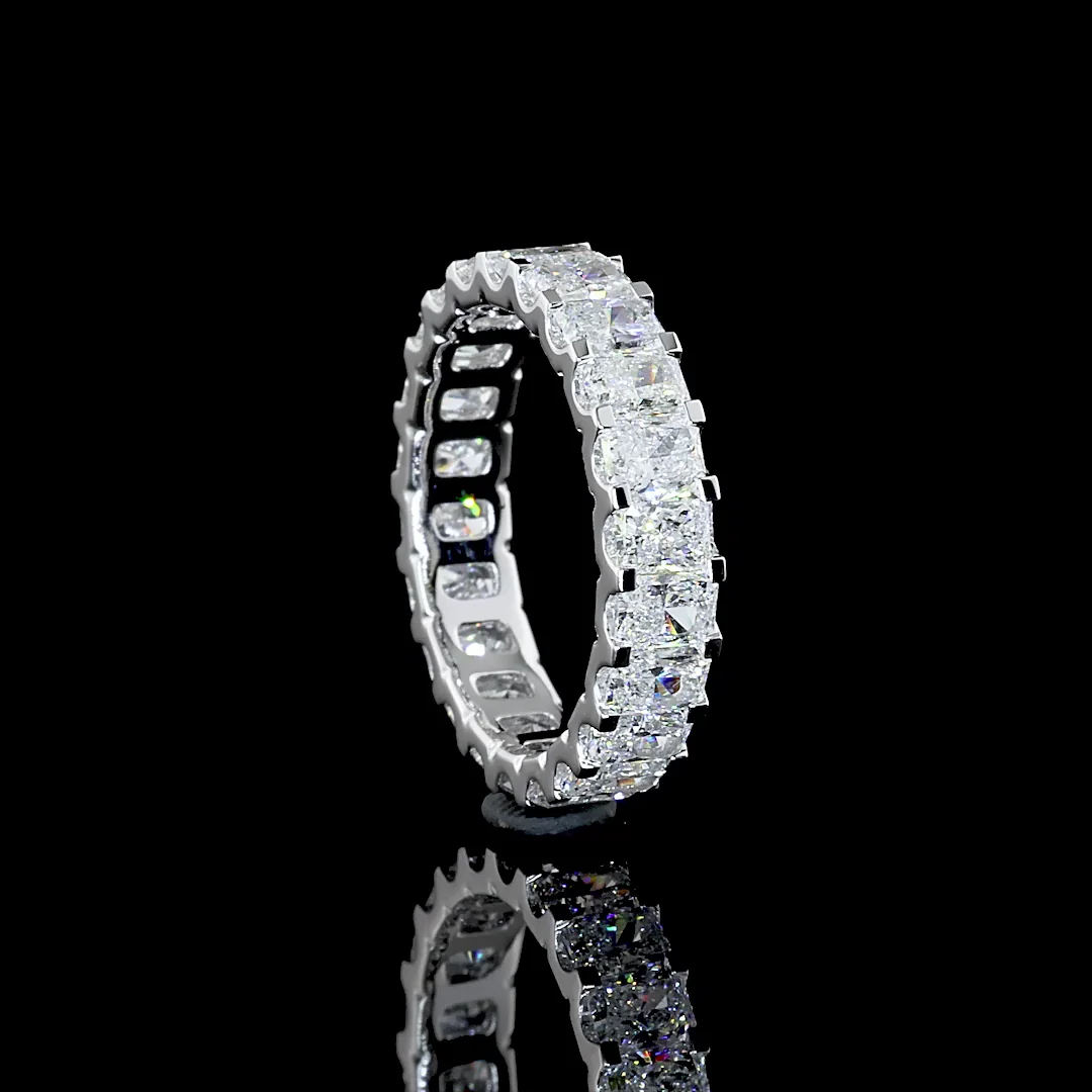 3.54 Cts 14k White Gold Radiant Shape Eternity Band Eternity Band - Image 3