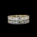 1.64 Cts 14k Yellow Gold Antique Cushion Shape 3/4 Band Eternity Band - Video