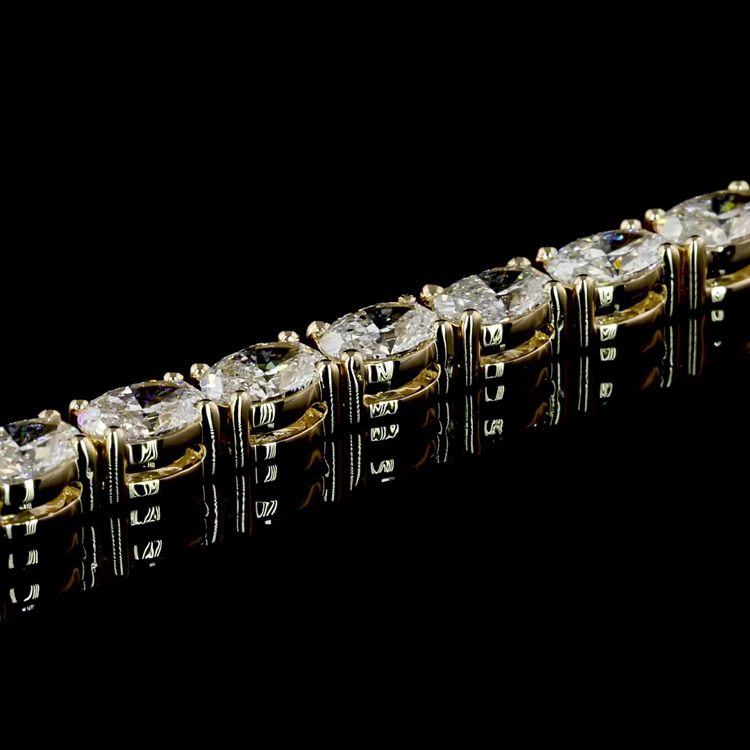 5.23 Cts 14k Yellow Gold Oval Shape Tennis Bracelet - Image 3