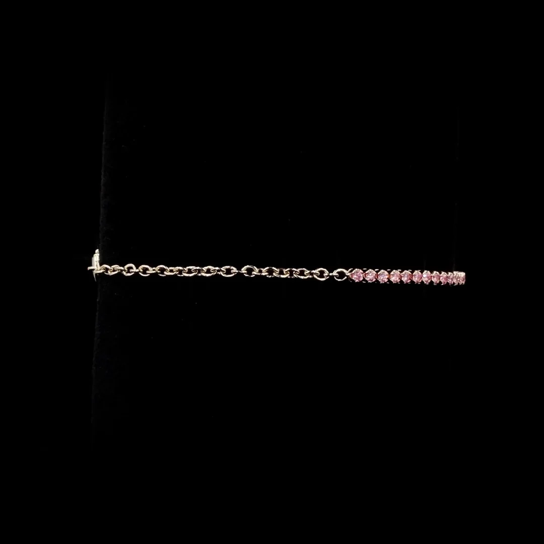 0.93 Cts 14k Yellow Gold Round Shape Tennis Bracelet - Image 4