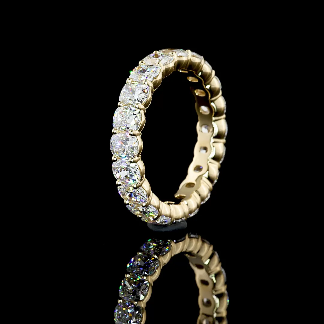 3.58 Cts 14k Yellow Gold Cushion Brilliant Shape Eternity Band Eternity Band - Image 4