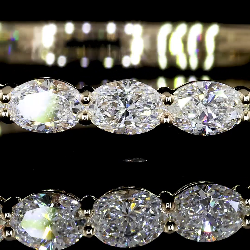 2.83 Cts 14k Yellow Gold Oval Shape Bangles Bracelet - Image 3