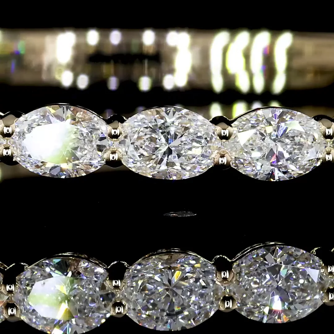 2.83 Cts 14k Yellow Gold Oval Shape Bangles Bracelet - Image 3