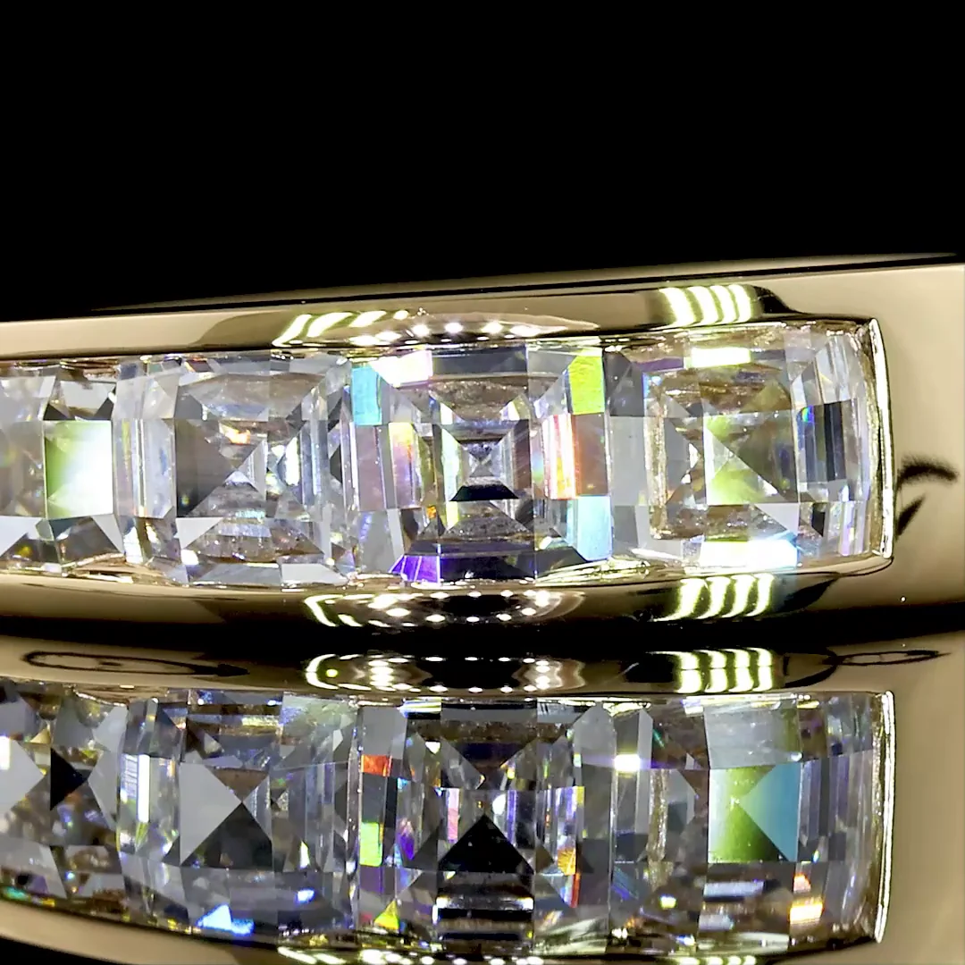 3.22 Cts 14k Yellow Gold Asscher Shape Solitaire Ring - Image 2