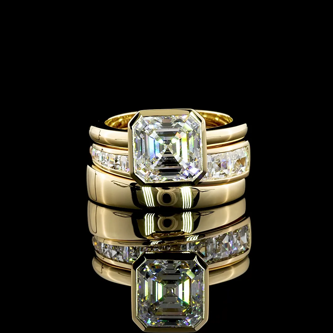 3.22 Cts 14k Yellow Gold Asscher Shape Solitaire Ring - Video
