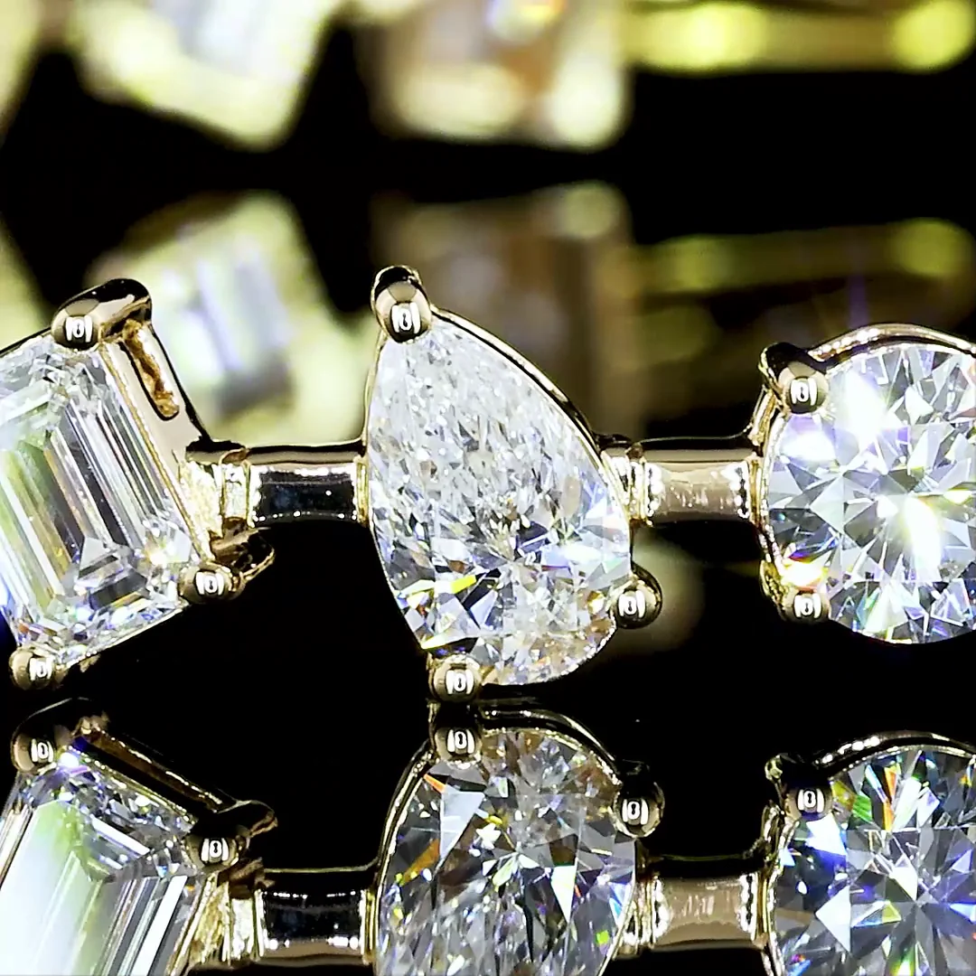 7.11 Cts 14k Yellow Gold Mix Shape Tennis Bracelet - Image 2